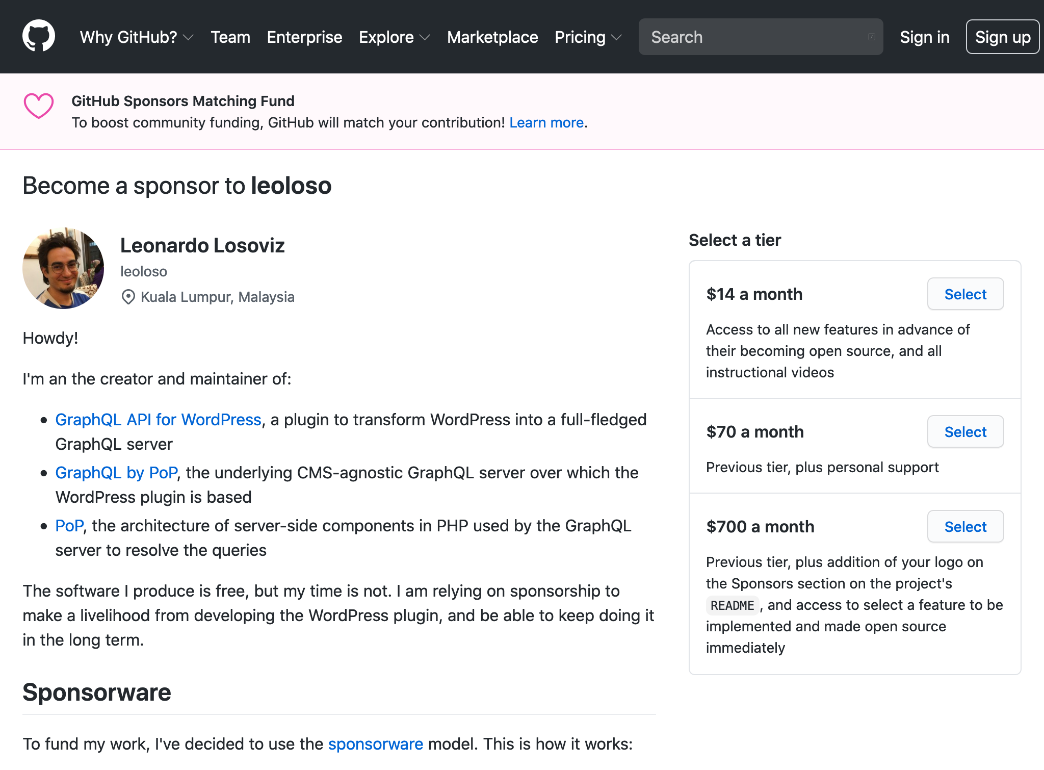 GitHub sponsors